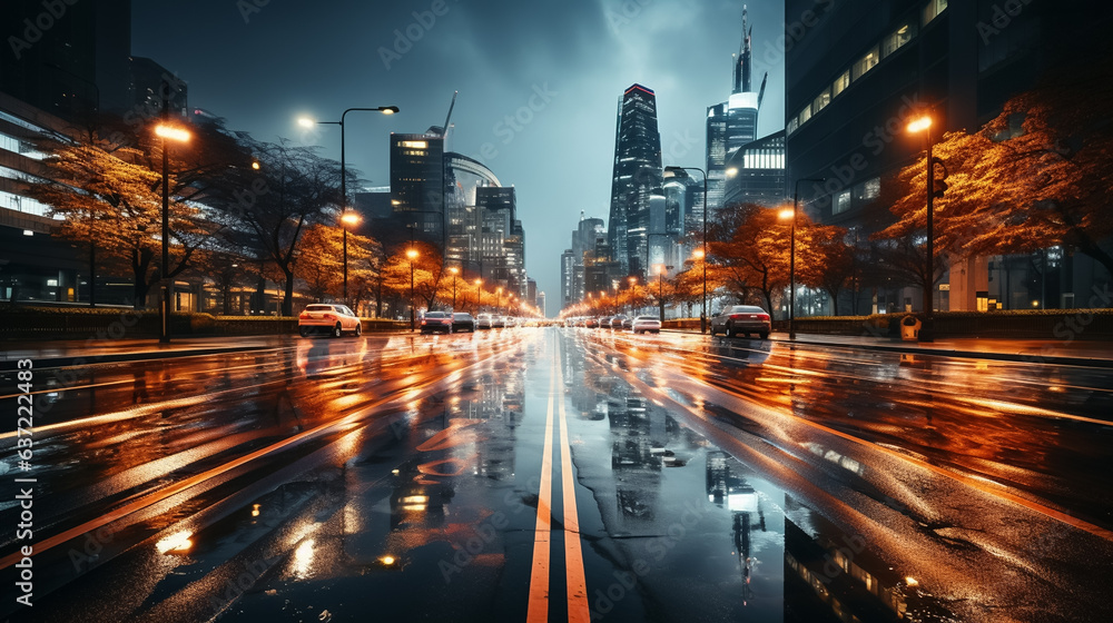Time-lapse photography of traffic, on the road, Blurred background Time-lapse photography of traffic, on the road, Blurred background