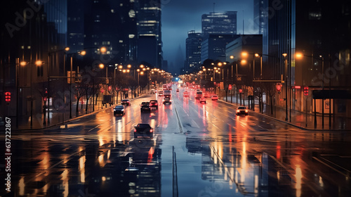 Time-lapse photography of traffic, on the road, Blurred background