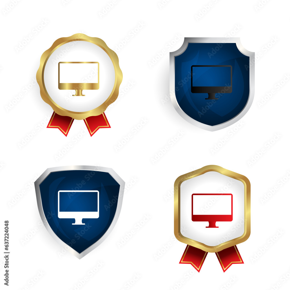 Abstract Monitor Badge and Label Collection Abstract Monitor Badge and Label Collection
