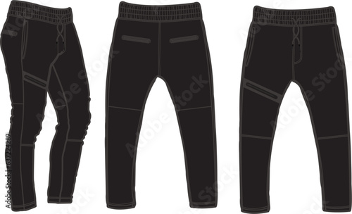 Jogger, Sport suits design sketch template, sweat pant