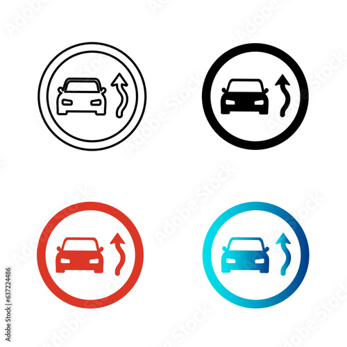 Abstract Overtake Sign Silhouette Illustration