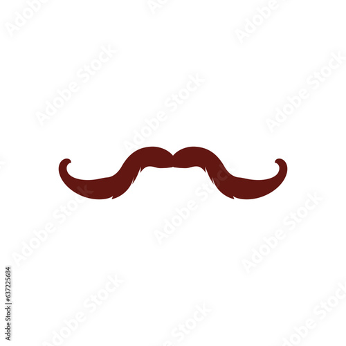 Italian or British old fashion mustache simple icon vector illustration isolated.
