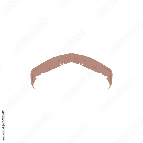 Beige undercover brother mustache type flat style, vector illustration