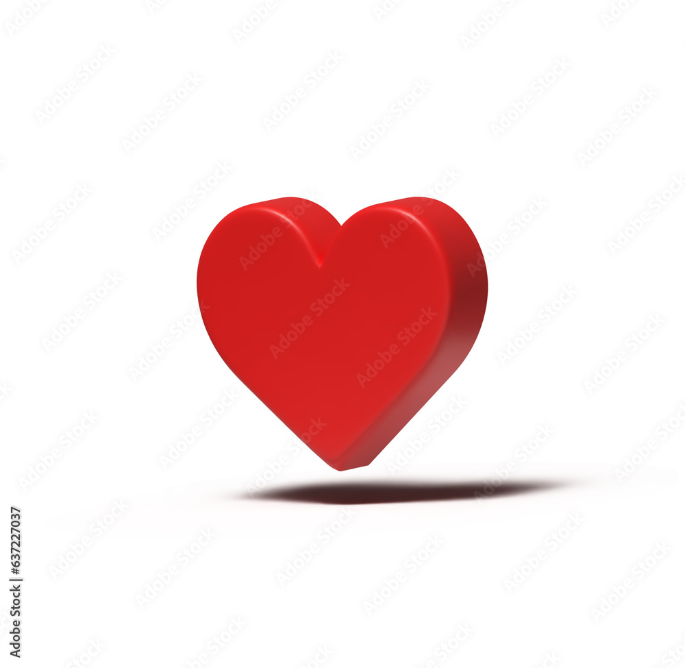 3D red heart isolated 3D red heart isolated