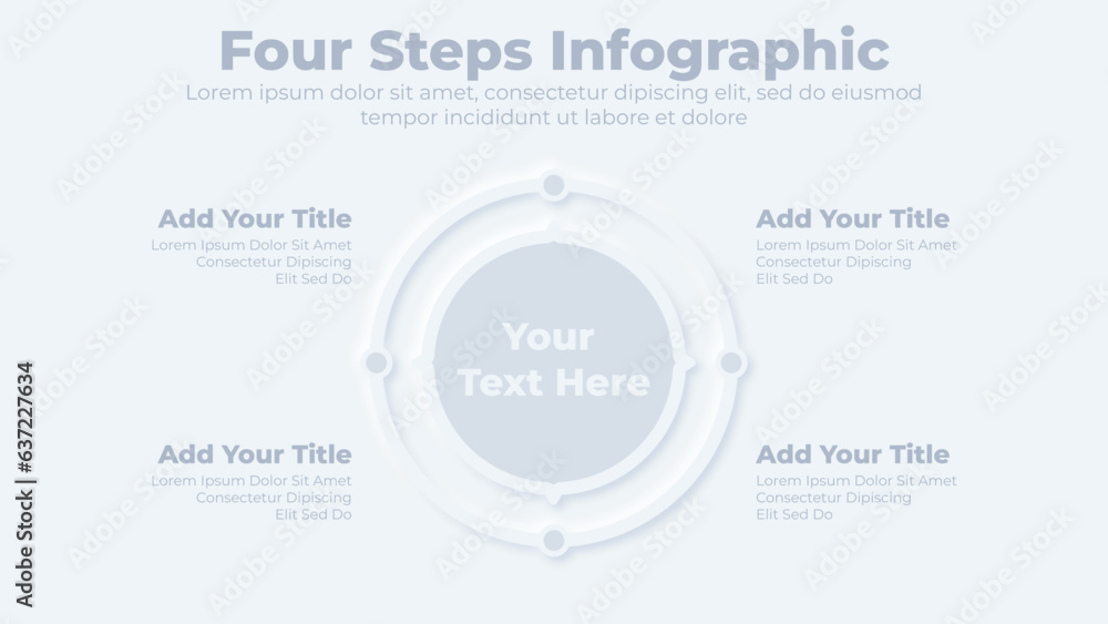 Business infographic design elements and flowchart four steps