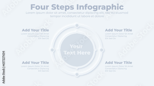 Business infographic design elements and flowchart four steps