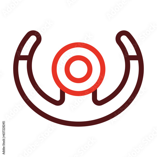 Plane Steering Wheel Thick Line Two Colors Icon Design