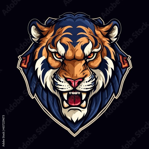 tiger head in the middle of the shield