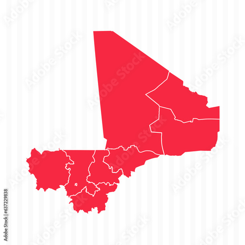 States Map of Mali With Detailed Borders