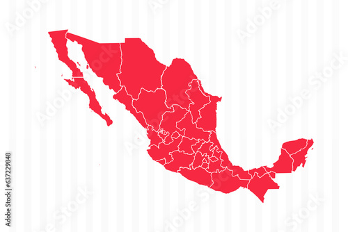States Map of Mexico With Detailed Borders