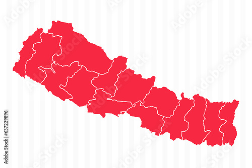 States Map of Nepal With Detailed Borders