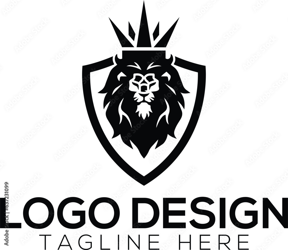 Lion shield logo vector Lion shield logo vector