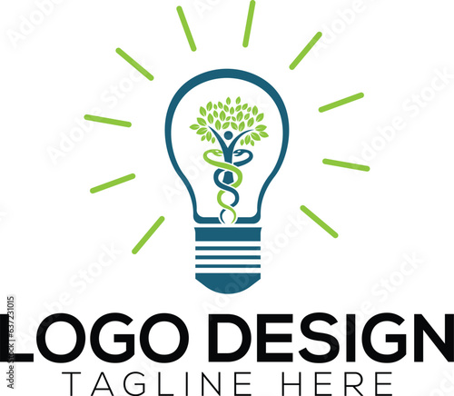 Bulb logo with medical logo design concept