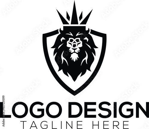 Lion shield logo vector