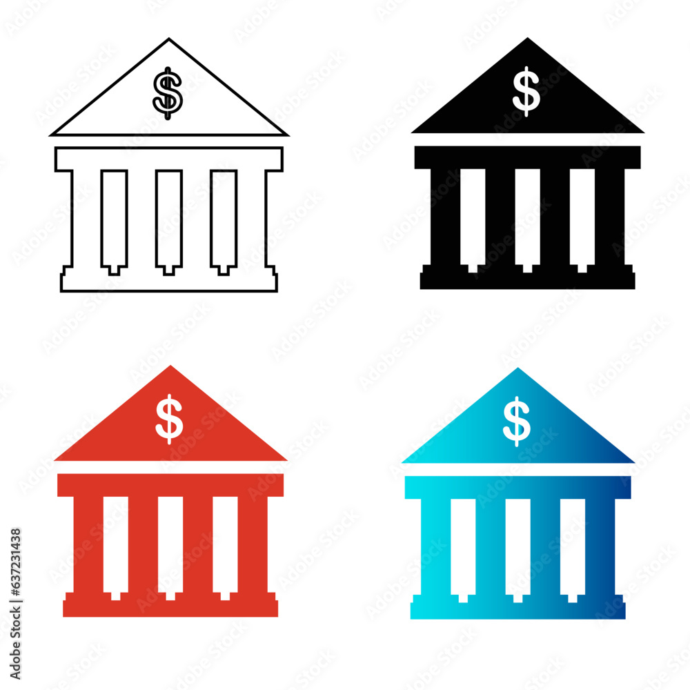 Abstract Bank Silhouette Illustration Abstract Bank Silhouette Illustration