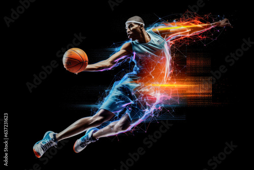 Basketball Player Sports Athlete Action Game Science Fitness Abstract © mexitographer