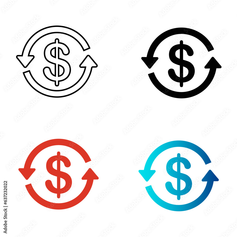 Abstract Cash Flow Silhouette Illustration Abstract Cash Flow Silhouette Illustration