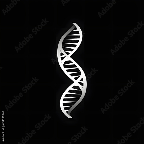 Icon of a DNA strand  black color  depicting genetic research Generative AI