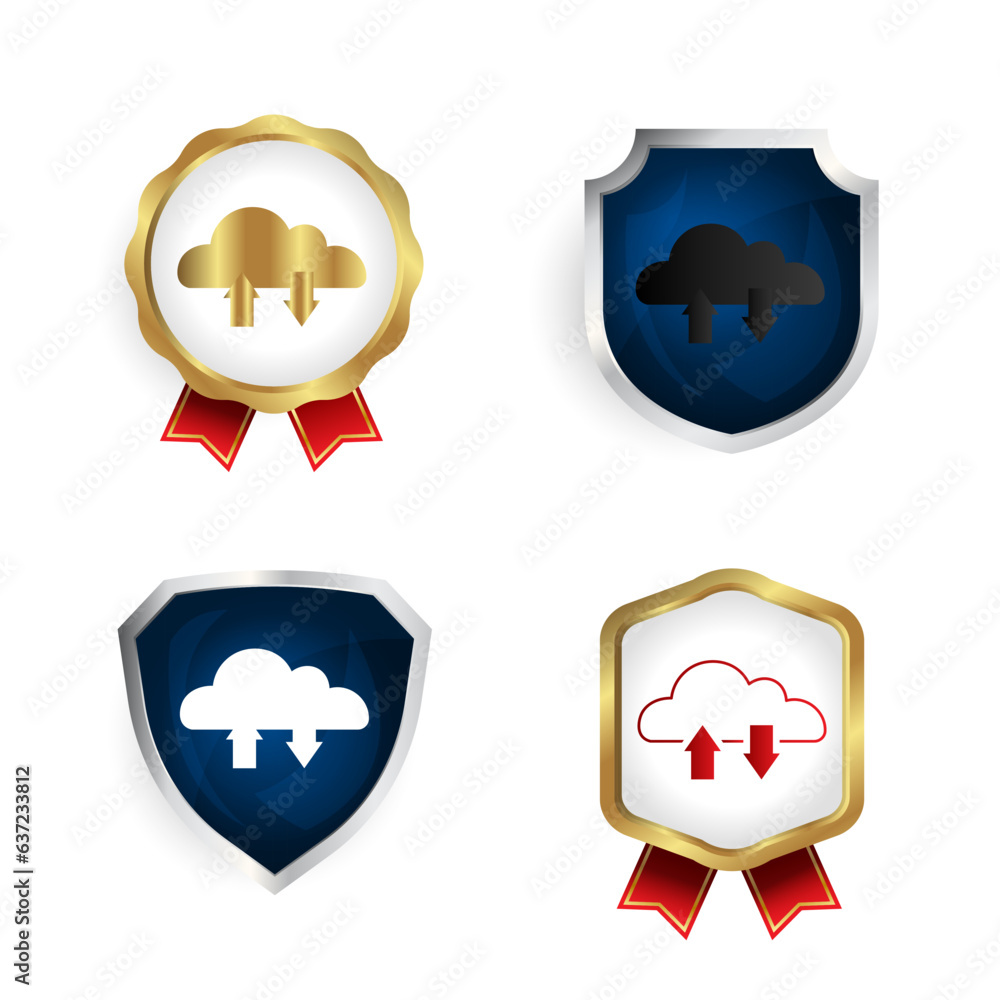Abstract Cloud Storage Badge and Label Collection Abstract Cloud Storage Badge and Label Collection