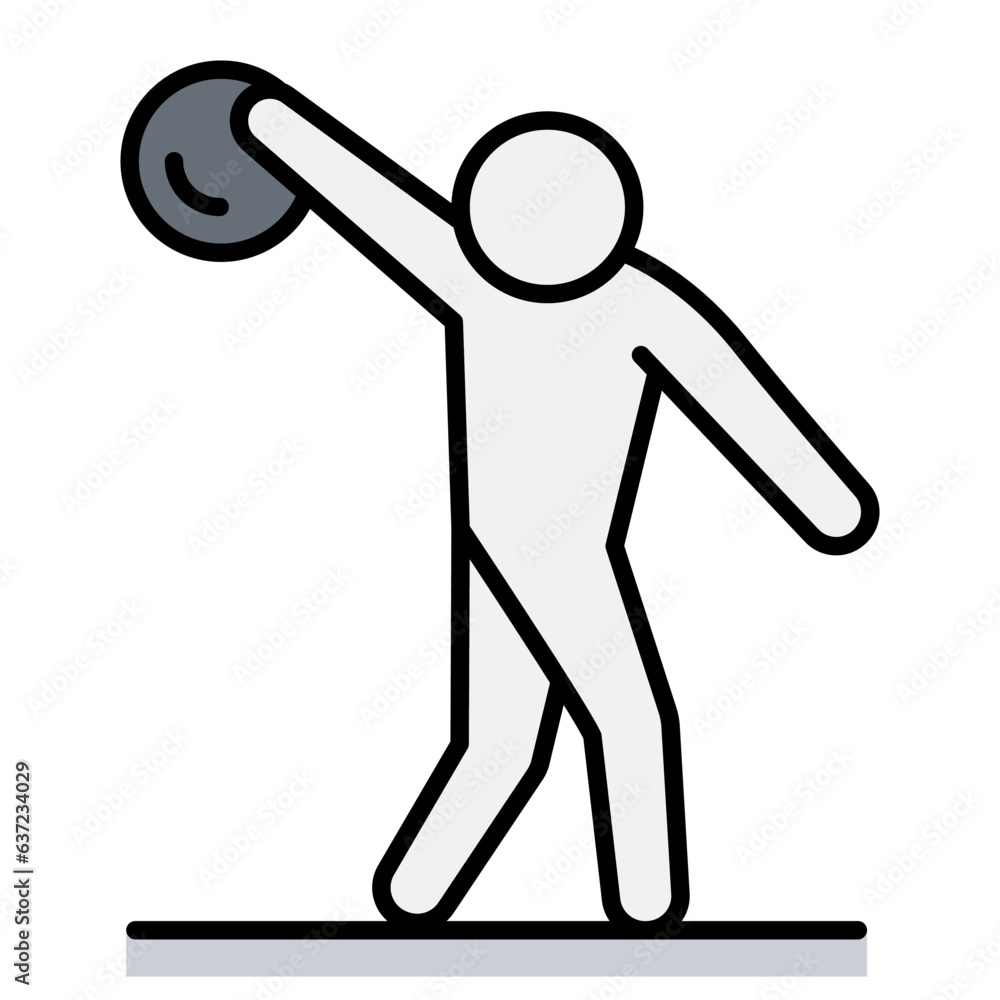 Playing bowling icon