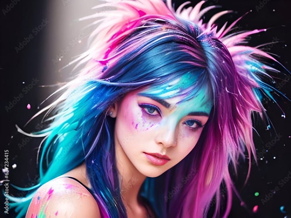 Portrait of a woman with makeup, Generative AI Portrait of a woman with makeup, Generative AI