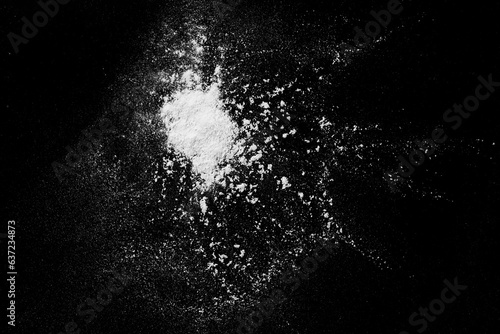 Abstract white powder explosion isolated element