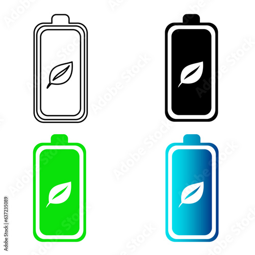 Abstract Eco Battery Silhouette Illustration
