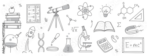 Fotografia Doodle science, education school icon
