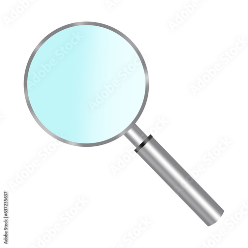 Silver Magnifying Glass Isolated on White