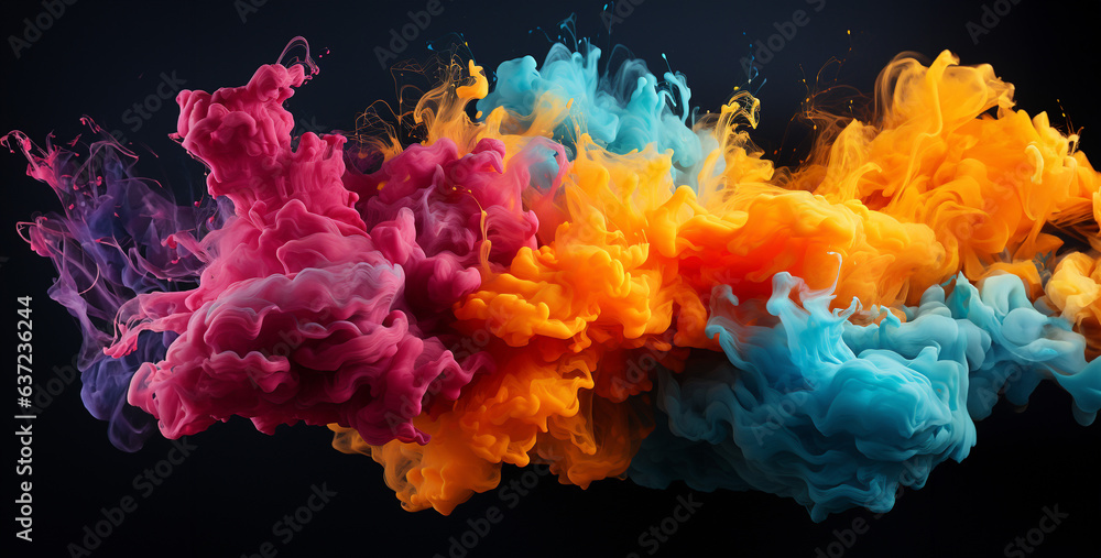 explosion of ink effect high quality dark background. Generative Ai content