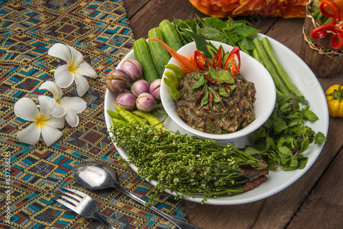 tradiotional luang prabang food ( larb pa )
