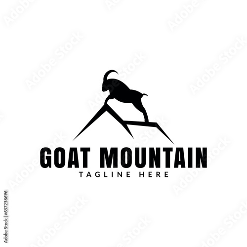 goat mountain logo icon vector illustration