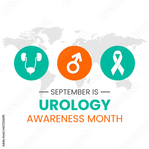 September is Urology Awareness Month icon set vector illustration