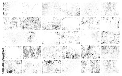 Set of grunge textures. Vector distress overlay textures.