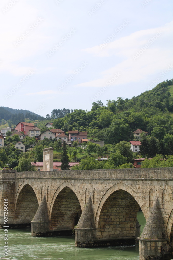 bridge over the river in the mountains, Bridge Drina, Bosnia Herzegovina