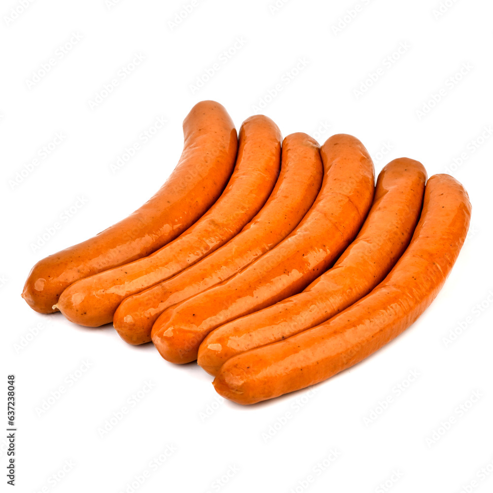 Farm sausages on a white background Farm sausages on a white background