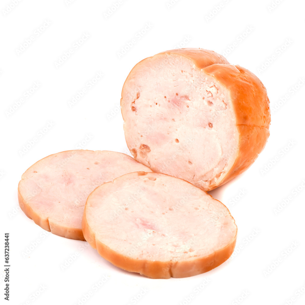 Turkey roll isolated on white background