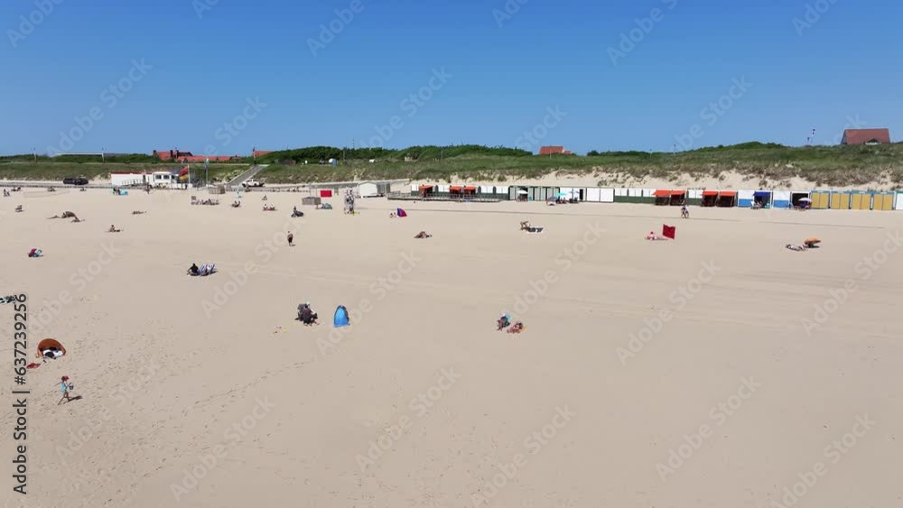 Aerial view of beautiful beach of Zoutelande, Netherlands Aerial view of beautiful beach of Zoutelande, Netherlands