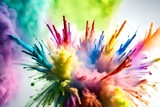 Abstract colorful background with splashes - Happy Holi
