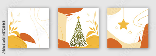 drei herbstlich, weihnachtliche Postkarten