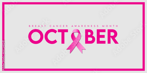 Breast cancer awareness month october with creative pink ribbon symbol.