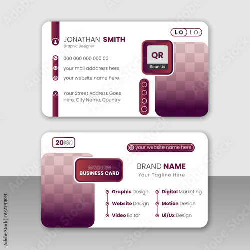 Creative business card vector design template.