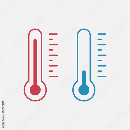 Fototapete High and low temperature line icon set