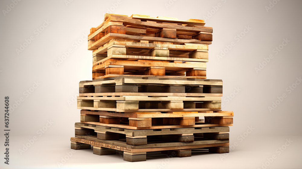 freight euro pallet stacked on white background freight euro pallet stacked on white background
