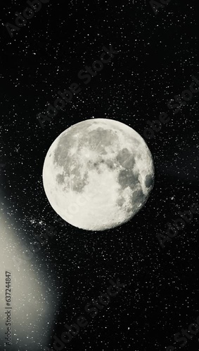 Silvery Luminescence: A Monochrome Moon Against the Night Sky - reworked generative AI