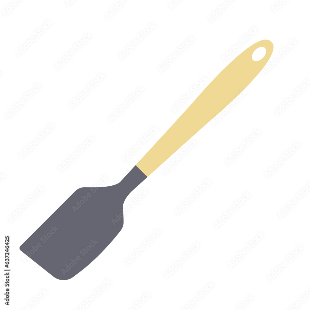 Silicone Spatula Flat Illustration. Clean Icon Design Element on Isolated White Background Silicone Spatula Flat Illustration. Clean Icon Design Element on Isolated White Background