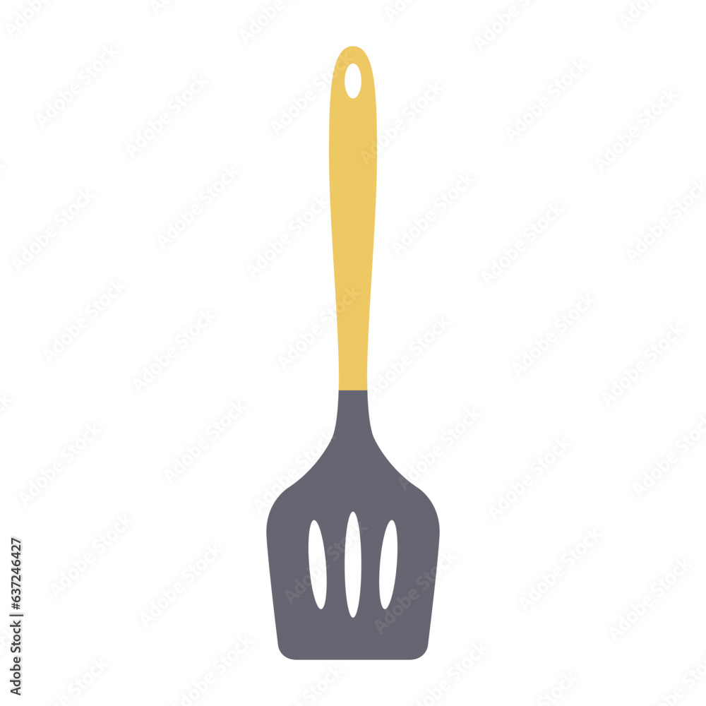 Silicone Spatula Flat Illustration. Clean Icon Design Element on Isolated White Background Silicone Spatula Flat Illustration. Clean Icon Design Element on Isolated White Background