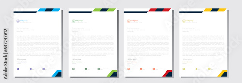 letterhead design template with blue, green, brown and yellow color. creative modern letter head design template, letterhead, letter head, Business letterhead design. leaflet,