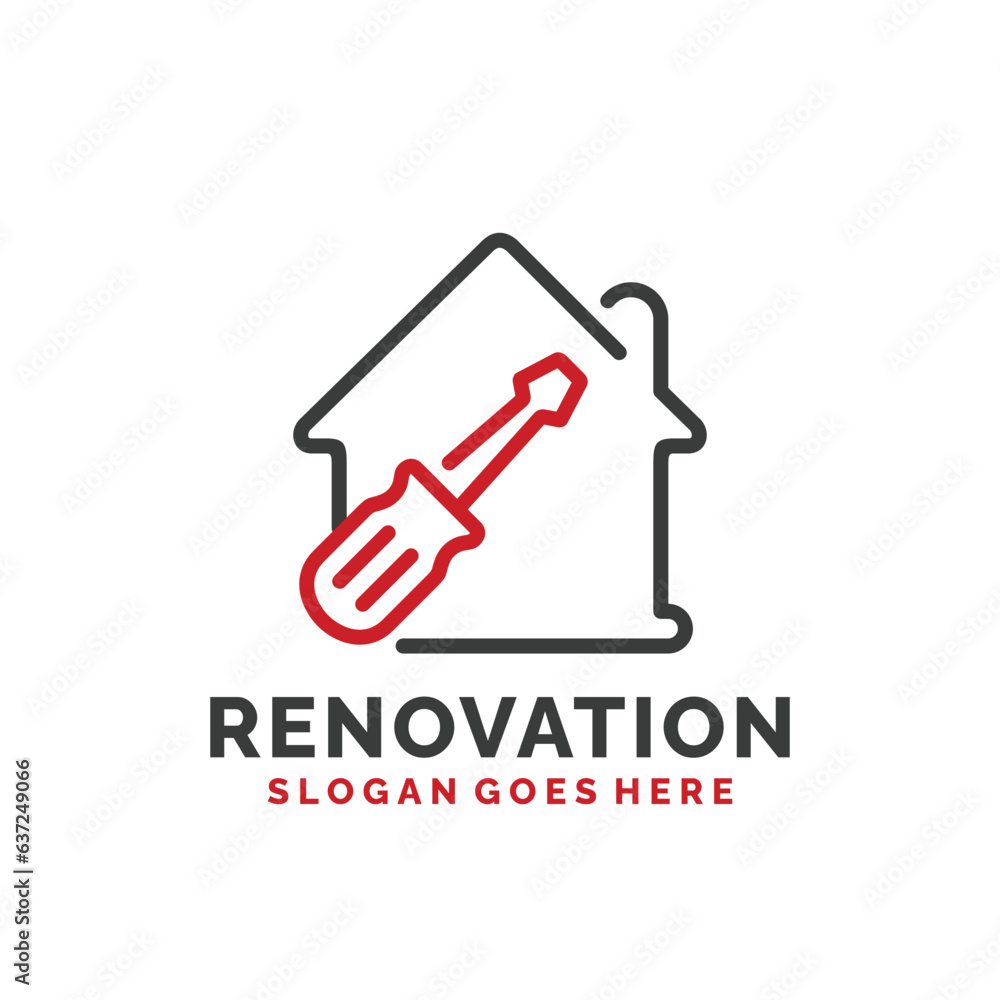 Home renovation logo design vector illustration Home renovation logo design vector illustration