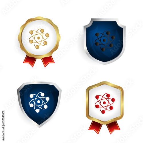 Abstract Physic Badge and Label Collection